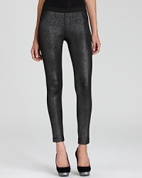 Give your jeans the night off and slip on these super chic French Connection pants--the non-nonsense skinnies, kissed with metallic shine--the rage of the fall trends.