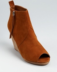 Dolce Vita Open Toe Booties - Paxx Suede Wedge