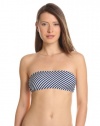 Splendid Women's Malibu Stripe Bandeau Bra, Navy, Large