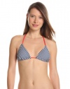 Splendid Women's Malibu Stripe Triangle Bra, Navy, Small