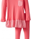 Splendid Littles Girls 2-6X mini long sleeve tunic set, Smoothie, 4T