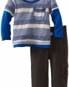 Splendid Littles Baby-Boys  Oatmeal Stripe Jersey Twofer Set, Royal, 12-18