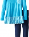 Splendid Littles Girls 2-6X mini long sleeve tunic set, Blue Moon, 6X