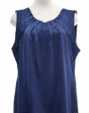 Elie Tahari Atlantic Blue Silk 'Winona' Sleeveless Blouse Top X-Large