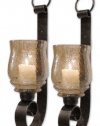 Joselyn Iron and Glass Small Wall Sconces (Set of 2)