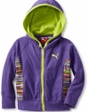 Puma - Kids Girls 2-6X Zip Up Printed Hoodie, Purple, 2T