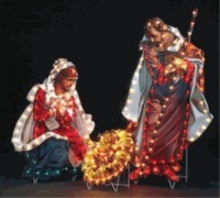 Fontanini by Roman Holy Family Lighted Yard Art 3-Piece 48-Inch