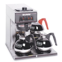 BUNN 13300.0003 VP17-3SS3L Pourover Commercial Coffee Brewer with Three Lower Warmers, Stainless Steel