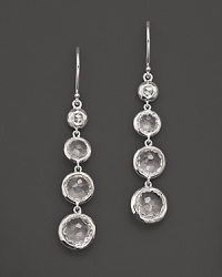 Bezel set rose cut diamonds and clear quartz stones in sterling silver drop earrings from Ippolita.