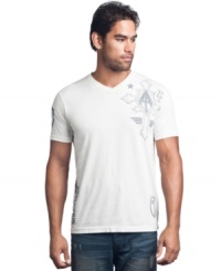 Add some pop to your tee style with this graphic v-neck t-shirt from Affliction.