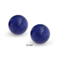 Bling Jewelry Sterling Silver Round Lapis Gemstone Unisex Ball Stud Earrings 10mm