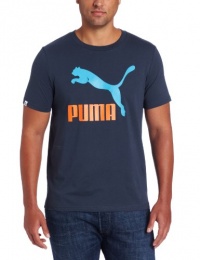 PUMA Men's Me Vintage No.1 Logo Tee, Midnight Navy, Large