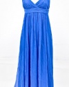 BCBGMAXAZRIA Blue Chiffon Maxi Dress