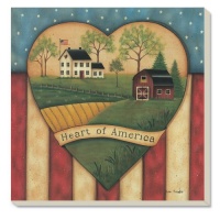 CounterArt Decorative Absorbent Coasters, Heart of America, Set of 4