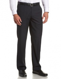 Perry Ellis Men's Portfolio Modern Fit Flat Front Solid Bengaline Pant,Fleet Navy,36x32