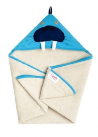 3 Sprouts Organic Hooded Towel, Walrus