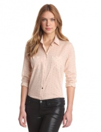 BCBGeneration Women's Alphabet Button Up Shirt, Nude Blush Com, Medium