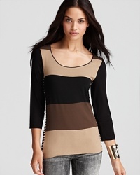 Embrace the neutral zone with this autumnal-striped Bailey 44 top.