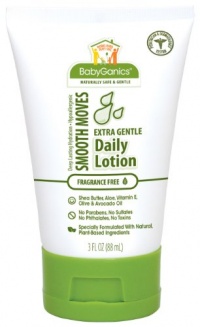 Babyganics Smooth Moves, Extra Gentle Daily Lotion, Fragrance Free, 3-Ounce (Pack of 3)