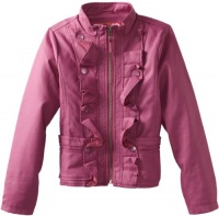 Dollhouse Girls 7-16 Ruffle Pleather Jacket, Fuschia, 10/12