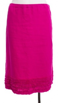 Eileen Fisher Fuchsia Handkerchief Linen Ruffle Hem A-Line Skirt Small