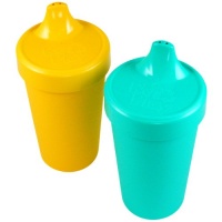 Re-Play 2 Count Spill Proof Cups, Aqua, Orange