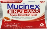 Mucinex Sinus Max Congestion Relief Caplets, 30 Count