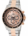 Invicta Men's 12457 Pro Diver Chronograph Rose Tone Textured Dial Stainless Steel Watch