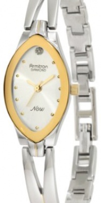 Armitron Women's 753023SIL NOW Diamond Accented Two-Tone Bangle Dress Watch