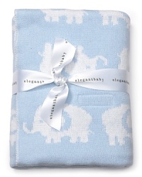 Wrap that special bundle of joy in a blanket as warm and soft as your favorite knit sweater. This functional, multi-purpose blanket has an elephant print on both sides in reversible colors and is excellent as nursing cover or in the stroller.