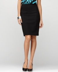 Smooth your shape with Style&co.'s petite, pleated-back pencil skirt. The tummy control panel and comfort-fit elastic waistband give you control where you want it!