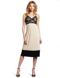 Wrapper Midi Spaghetti Strap Knit Dress With Crochet Over Bodice Detail