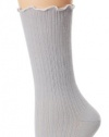 HUE Women's Huetopia Ribbed Sock, Gray, 9-11