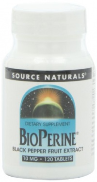 Source Naturals Bioperine Black Pepper Fruit Extract 10mg, 120 Tablets (Pack of 3)