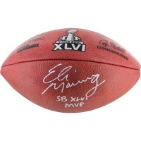 Eli Manning Signed Football - SBXLVI W SB XLVI MVP COA - Steiner Sports Certified - Autographed Footballs