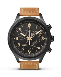 Modern, sleek and simple, Timex's leather-trimmed chronograph is a forward fasten-on. Keep it classic and wear this piece on the weekends to trim casual-cool staples.