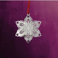 Silver 3D Snowflake Ornament