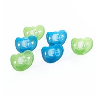 The First Years GumDrop 6 Count Newborn Pacifiers, Blue/Green