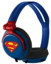 iHip DCF2400SU Classic Superman Logo Hi-Fi Noise Reducing, Folding Headphones Blue/Red