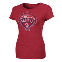 MLB St. Louis Cardinals Women's Mandate To Win Crew Neck T-Shirt, Red Pepper Heather