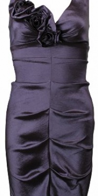 Xscape by Joanna Chen Women's Taffeta Rosette Dress 4 Violet