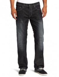 Buffalo by David Bitton Men's Driven Straight Leg Rubbed And Worked Jean, Indigo, 33x32