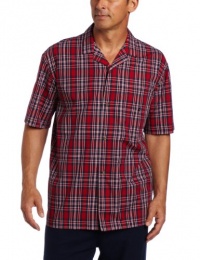 Nautica Men's Harbor Plaid Short Sleeve Camp