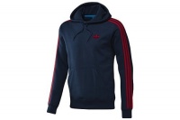 Mens Adidas Originals Pull Over Fleece Hoodie Dark Indigo / University Red X52682