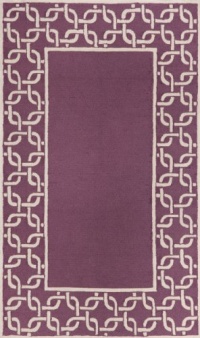 Liora Manne Spello Chain Border Rug, 24-Inch by 8-Feet, Purple