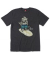 A surfer graphic adds some personality to this cozy Quiksilver tee.