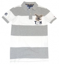 Tommy Hilfiger Men Custom fit Wide Stripes Eagle Logo Polo T-shirt