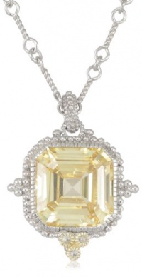 Judith Ripka Estate Estate Ascher Cut Stone Canary Pendant Necklace