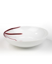 Sprinkle your table with vibrant red flowers with the light and breezy Pure Red pasta bowl from Mikasa. The classic shape makes this dinnerware and dishes collection ideal for everyday use while the airy, organic design also makes a festive dinner party set.