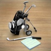 Golf Pens with Golf Bag Holder, 4-Piece Set (Engravable)